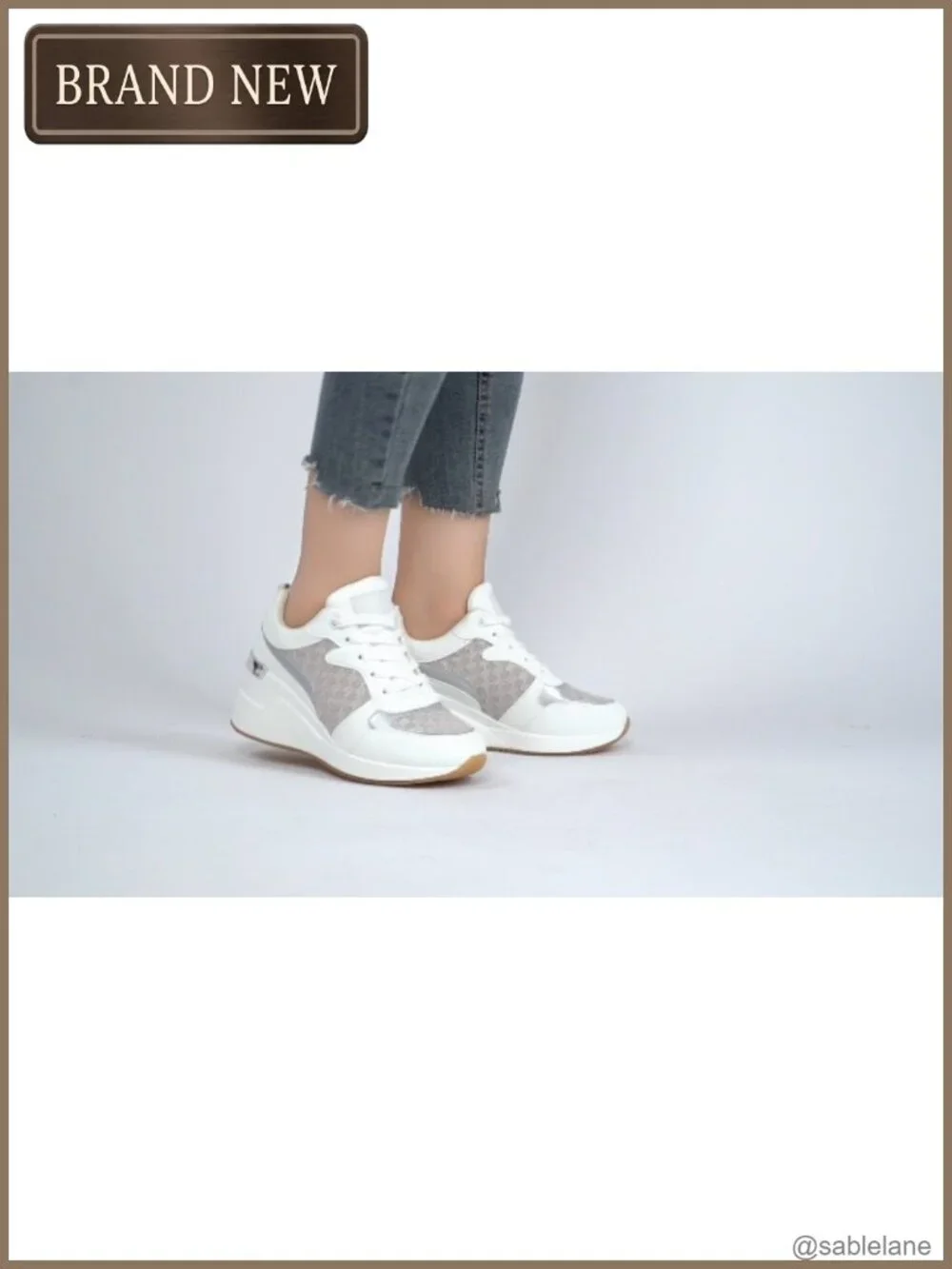 Wedge Sneakers for Women, High Heel Platform Tennis Shoes, Knit Upper, Rubber